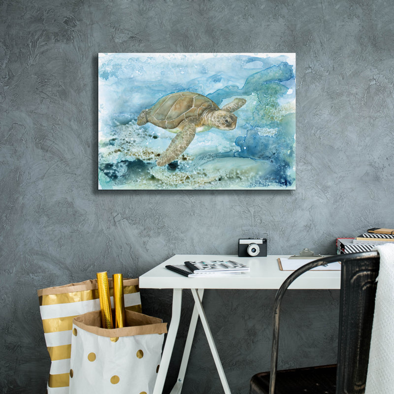 Art mural sur toile Bay Isle Home ™ «Under Sea Life 1» par Leslie Trimbach, H 18 po x l 26 po x P 0,75 po