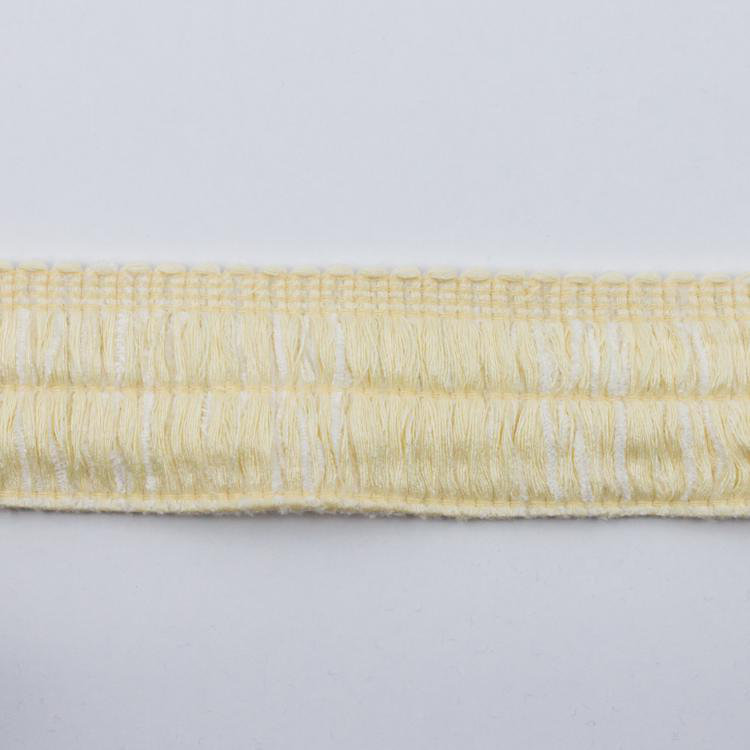 Surfside Brush Fringe Fabric, Ecru
