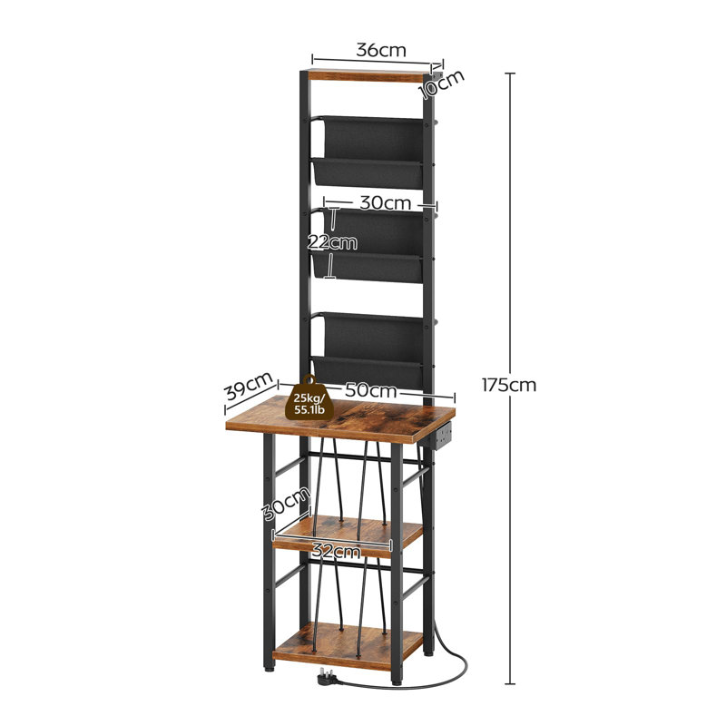 Manufactured Wood,Metal 175cm H Media Shelves