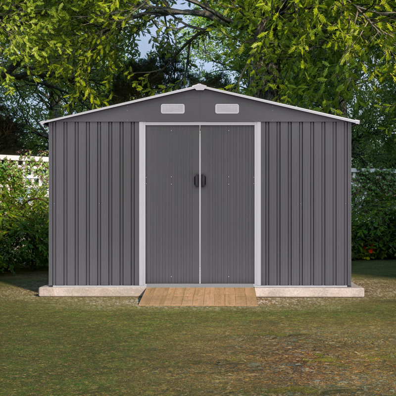 Remise de rangement extérieure 10 pi x 8 pi, portes verrouillables, remise à outils, H 76,1 po x l 119,56 po x P 94,88 po