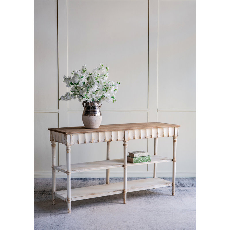 Console en bois avec tablette ouverte