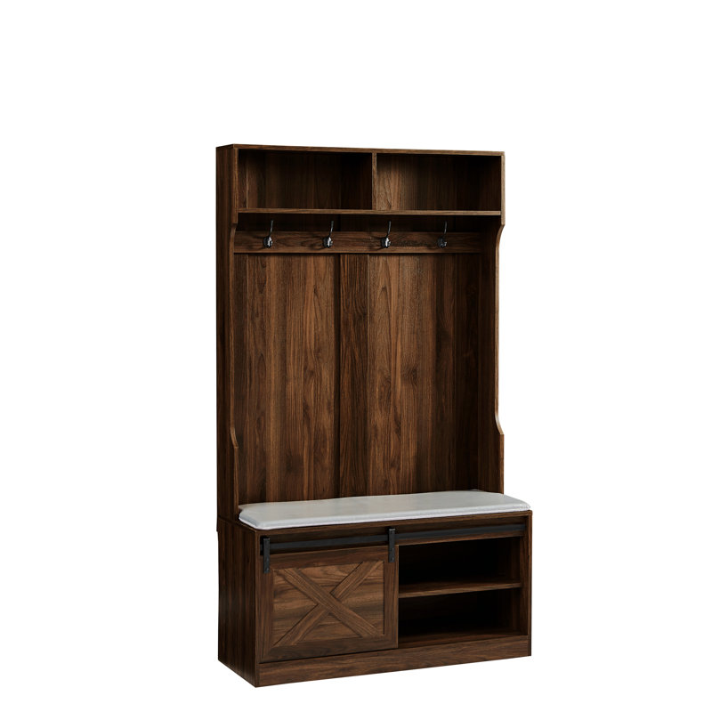 Rhowan Hall Tree 40.55'' Wide, Walnut