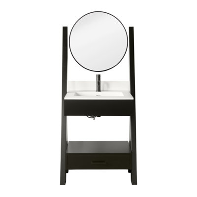 Camden 29-In Single Sink Freestanding Bathroom Vanity Combo In Black With Mirror And Faucet