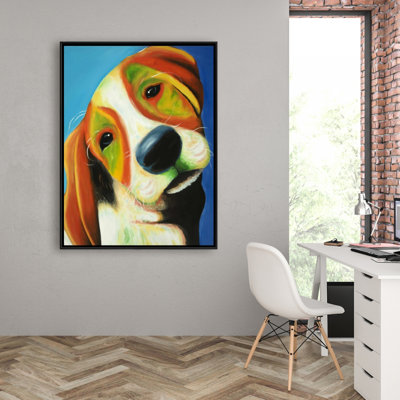 Colorful Beagle Dog Canvas | Living Room Wall Art Decor