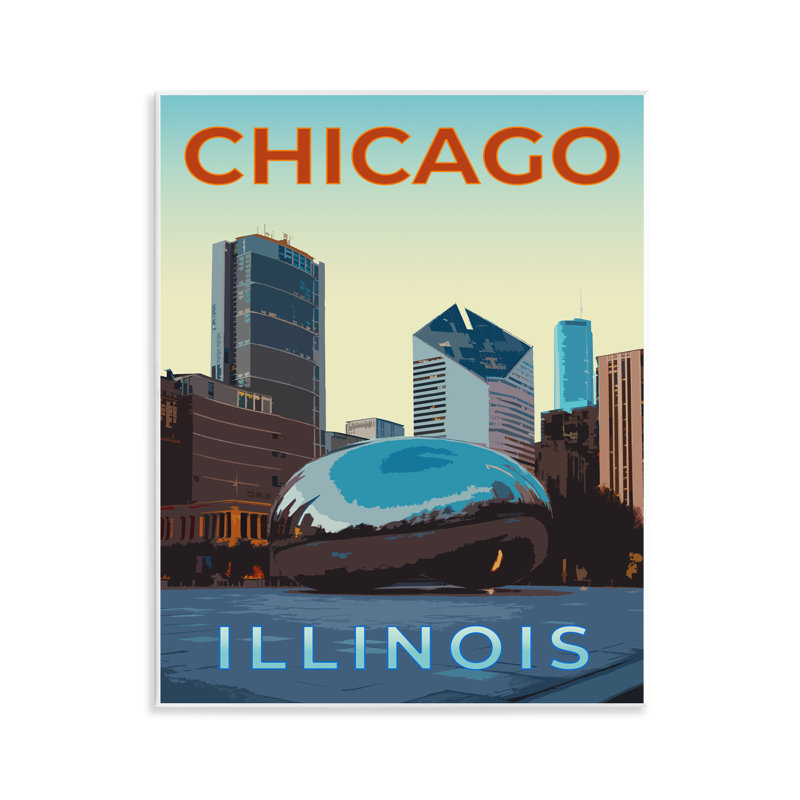 Plaque murale Chicago Bean Landmark, design par Victoria Barnes