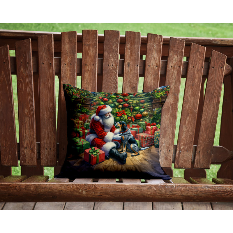 Coussin Bluetick Hound and Santa Claus, H 14 po x l 14 po