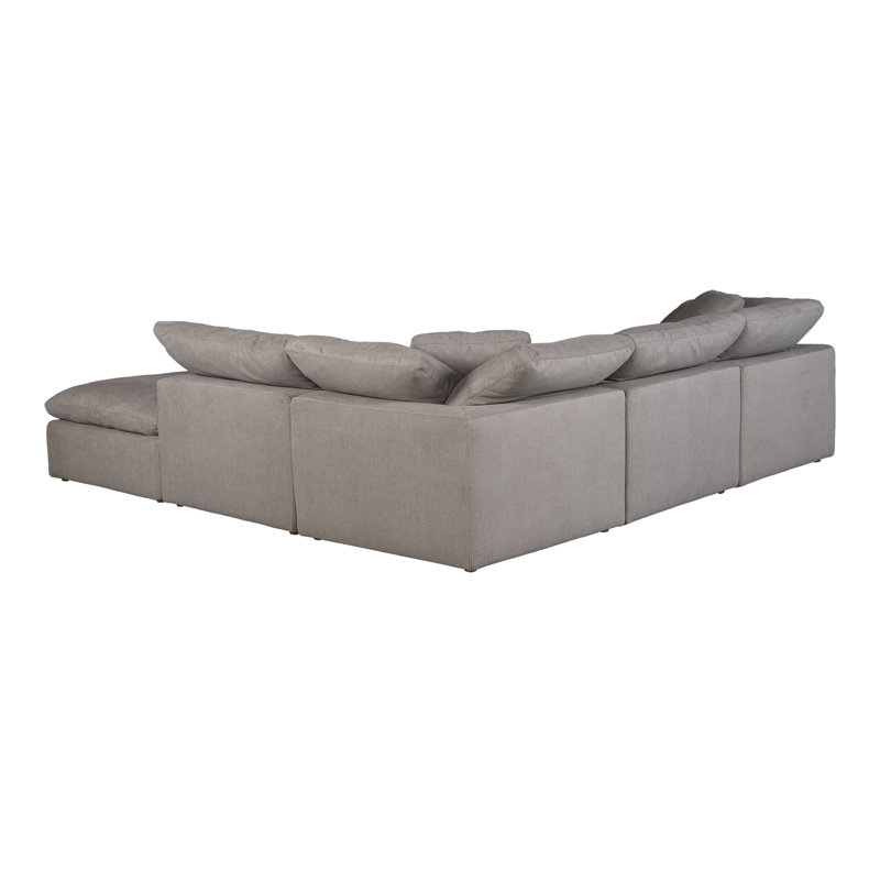 Terra Condo Dream Modular Sectional Livesmart Fabric Cream, Light Gray Performance