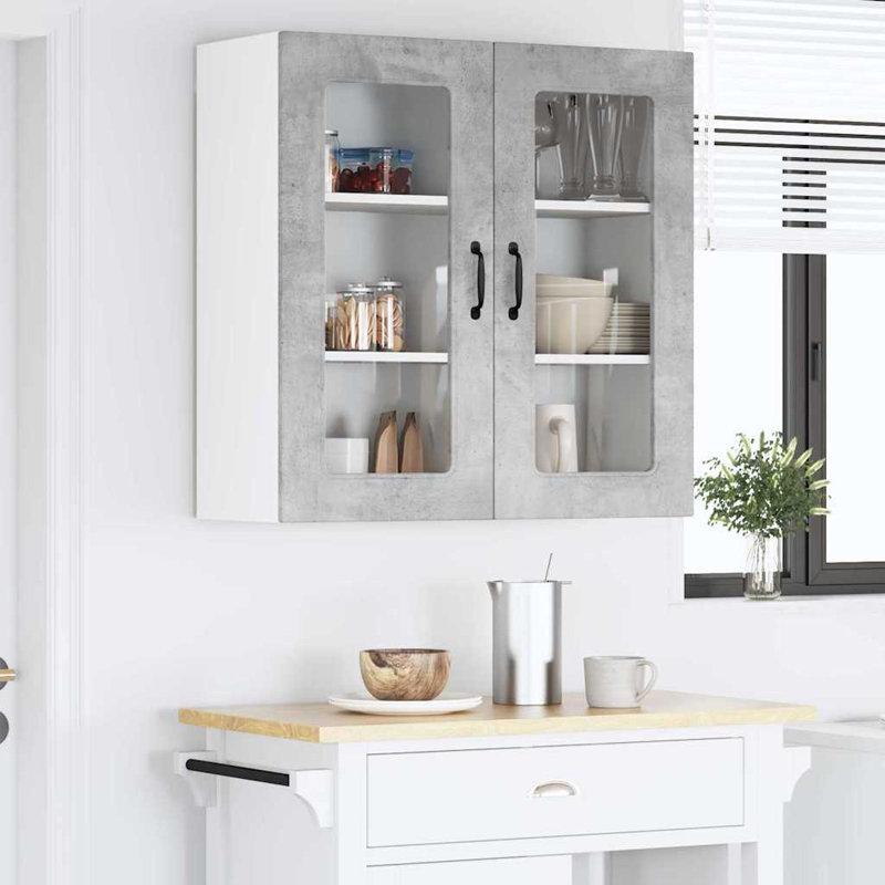 Vidaxl Kitchen Wall Cabinet Sonoma Oak 60 X 31 X 80 Cm Engineered Wood, 80cm H x 80cm W x 31cm D, Concrete Grey