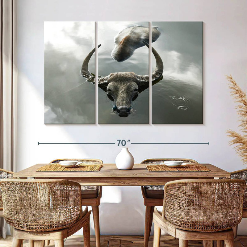 Bathing Buffalo, 42" H x 65" W