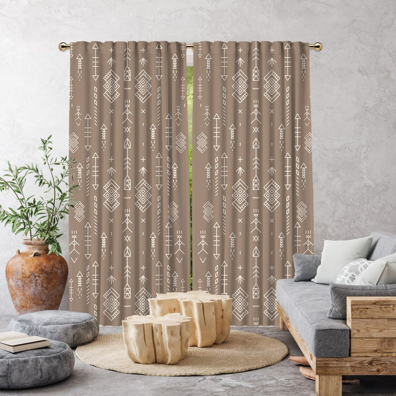 Anjelita Blackout Curtain Single Panel, 140cm Width x 175cm Drop, Castle Stone