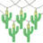 10-Count Green Cactus LED String Lights - 4.5ft Clear Wire
