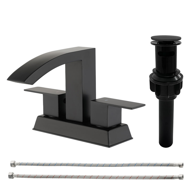 Robinet de lavabo pour salle de bain Waterfall, Noir mat