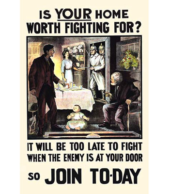 «Your Home Worth Fighting For?» par Hely's Limited, Litho, affiche vintage