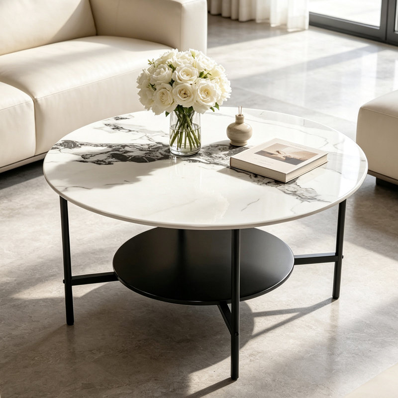 Voorhies Four Leg Coffee Table, Jade White