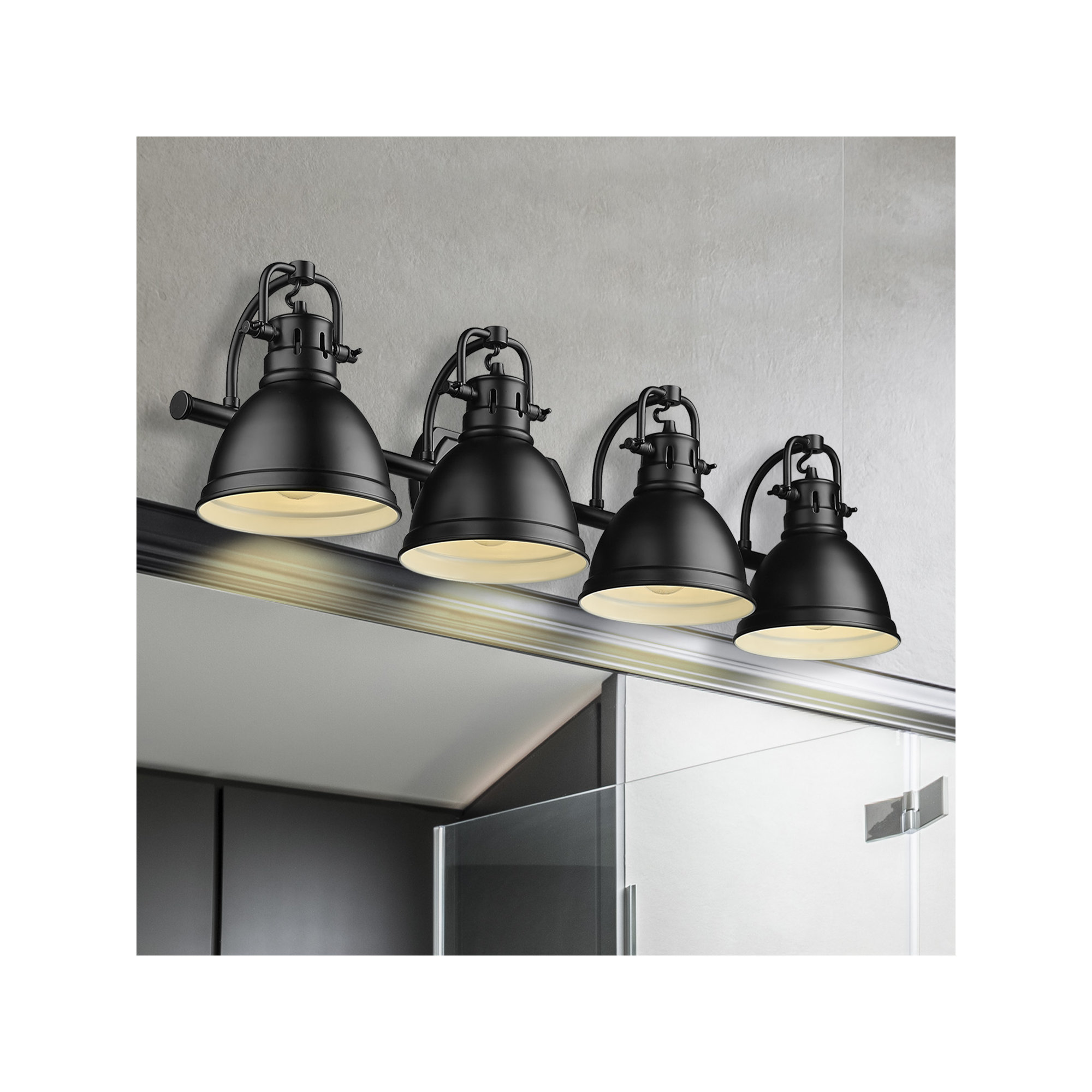 Calico 4 Light Dimmable Vanity Light, Matte Black, Matte Black