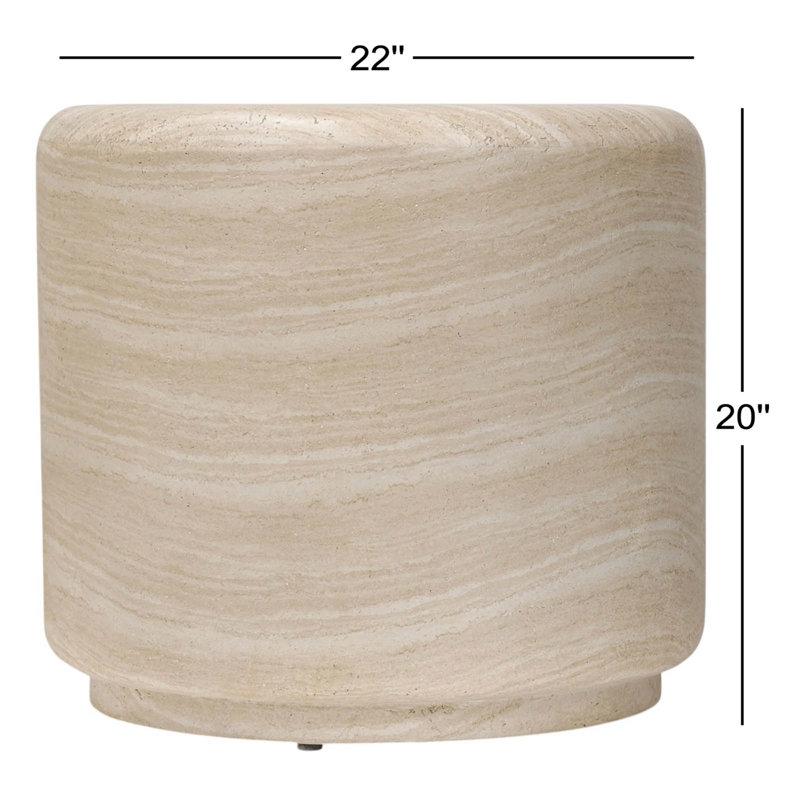 Venetia Outdoor End Table, Sand Striae