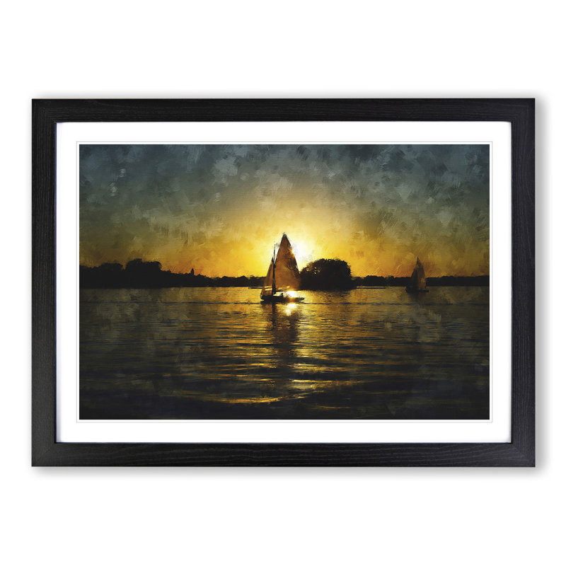 Sailing Boat Vol.4 - Picture Frame Graphic Art, Black Framed, 48cm H x 65cm W x 2cm D