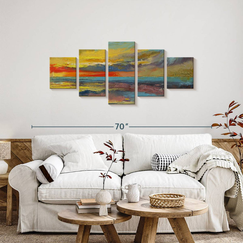 Paysage marin abstrait, H 24 po x l 55 po