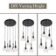 Luminaire suspendu grappe 5 lumières avec verre martelé-124527527