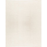 Wool Geometric Area Rug in Cream