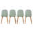 Jackqueline Modern Faux Leather Dining Chairs – Set of 4 Armless Side Chairs with Cushioned Seat and Wooden Legs for Kitchen or Dining Room-1992003950-1951675970