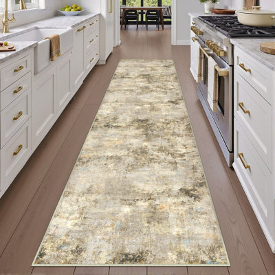 Asher Modern Abstract Machine Washable Area Rug with Non-Slip Backing