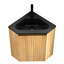 Meuble-lavabo flottant mural de 30 po avec lavabo triangulaire en résine noire à une porte et contreplaqué naturel, convenant pour les petits coins de meuble-lavabo intégrés, baignoire de rangement en contreplaqué aux endroits restreints