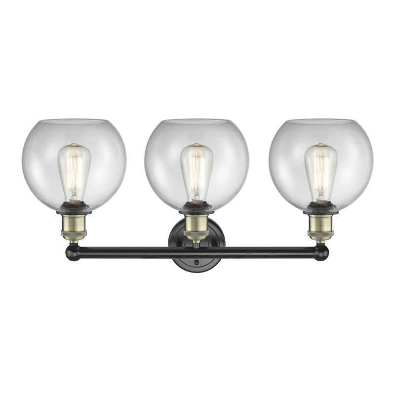 Ellington 3 - Light Dimmable Vanity Light, Clear, Black Antique Brass