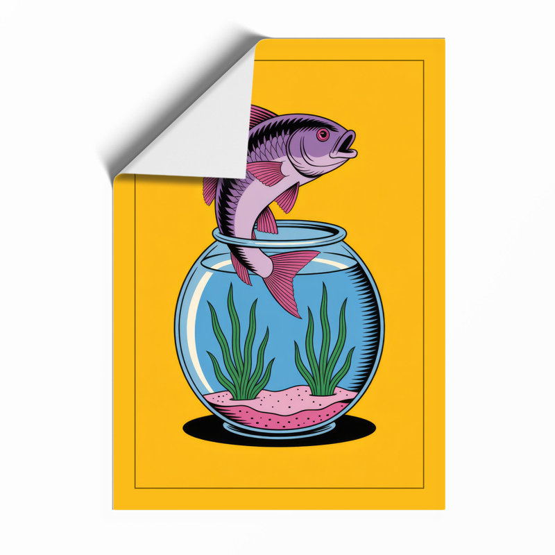 Fish in Flight Modern - Framed Print, A1 - 84.1 x 59.4 cm, Unframed