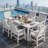 All Weather Outdoor Table and Chairs 7 Pieces Patio Dining Sets Outside Furniture With Umbrella Hole& Aluminum Frame HIPS Modern Patio Dining Set for 6 Person for Outside Backyard/Porch/Deck, 1-Table 6-Chairs, White-123192665