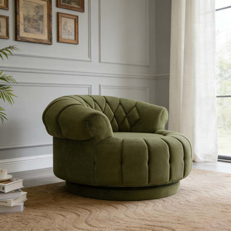 Fauteuil d'appoint pivotant, Vert