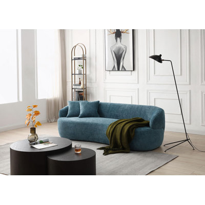 Luxurious 3 - Seat Curved Cloud Boucle Sofa With High - Elastic Fabric, Ideal For Creating A Comfortable Living Room Ambiance