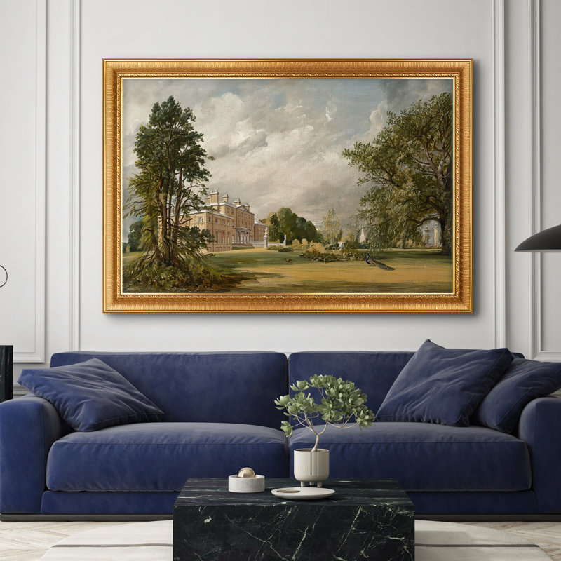 Malvern Hall, 1821 - John Constable - Toile encadrée sur mesure, 28 po x 40 po, Toile avec cadre, Or vénitien orné