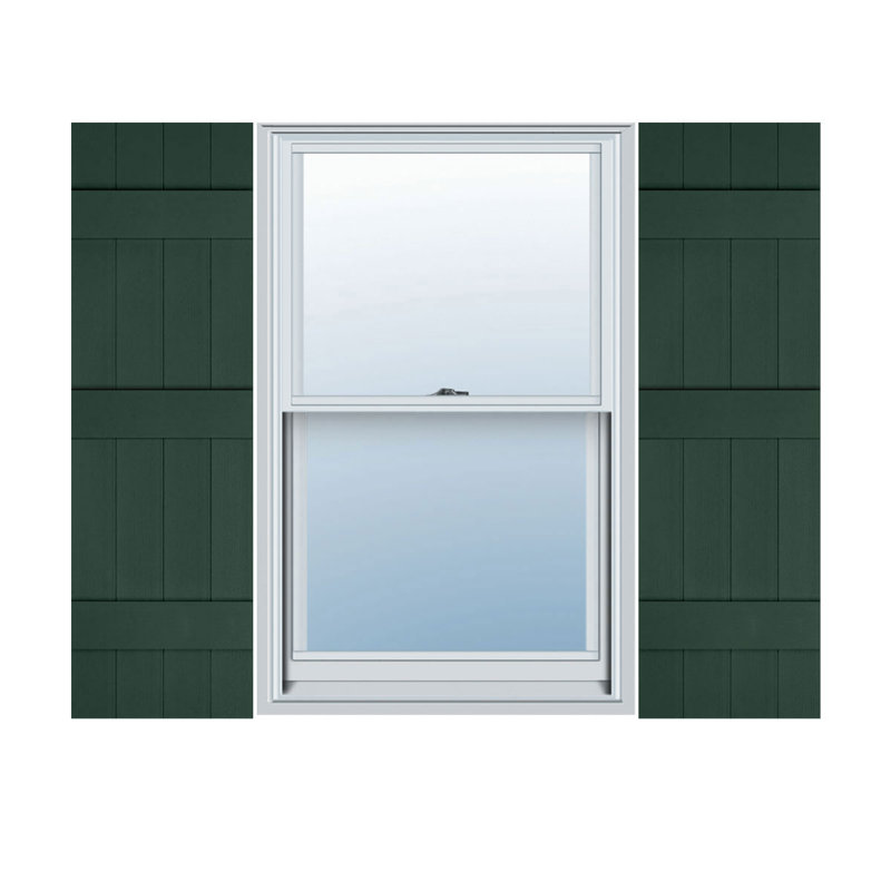 Paire de volets en vinyle Mid-America, Vert minuit, 31 po