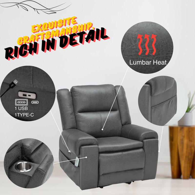 Fauteuil inclinable électrique Power Position Assist, Gris