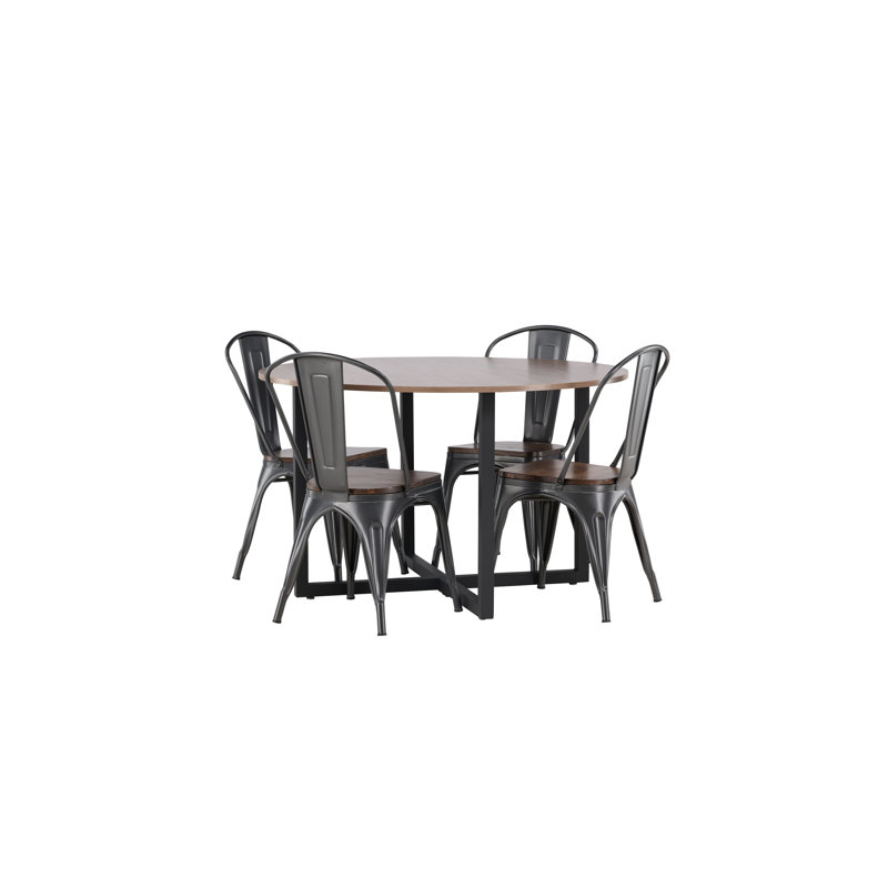 Tabor 4 - Person Dining Set, Walnut, Walnut