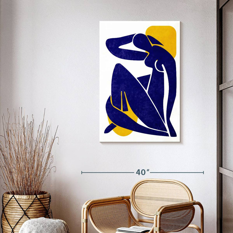 Silhouette de femme abstraite sur toile, H 39 po x l 26 po x P 1,25 po