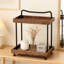 Organisateur de comptoir de salle de bain à 2 niveaux, tablette de rangement de comptoir en bois pour la présentation des cosmétiques de maquillage, support de rangement compact pour meuble-lavabo et cuisine