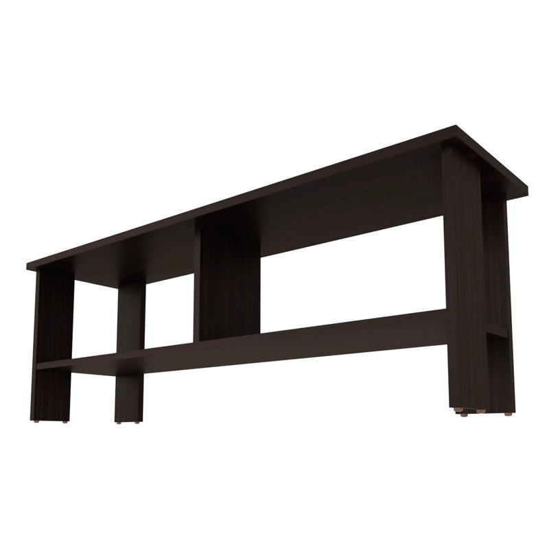 Meuble télé teinté avec rangement ouvert, Noyer