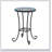 Patio Side Table with Shelf,Blue+Black