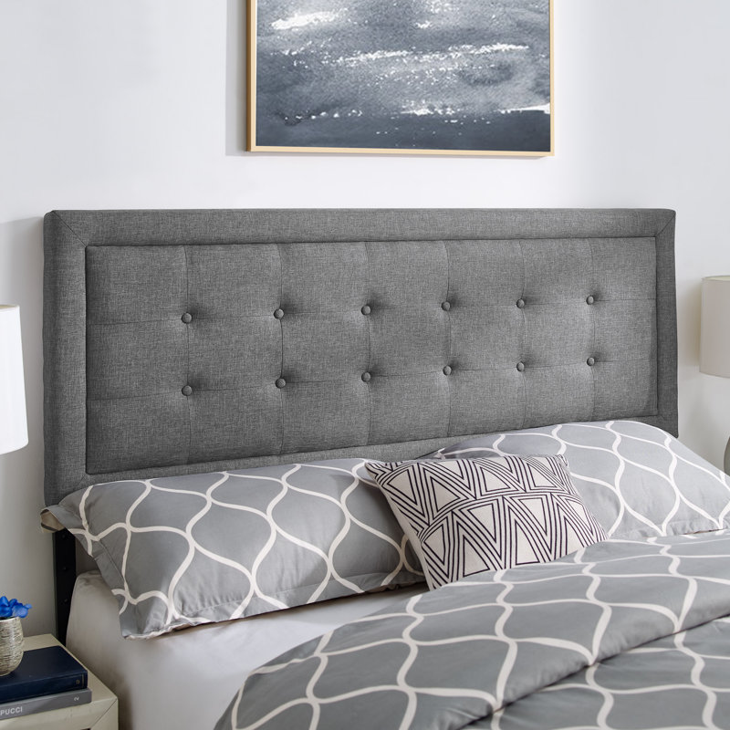 Gehrig Upholstered Panel Headboard, King, Light Gray