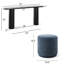 Ensemble de console noire 70 po avec 2 repose-pieds ronds rembourrés-132947722-134502933