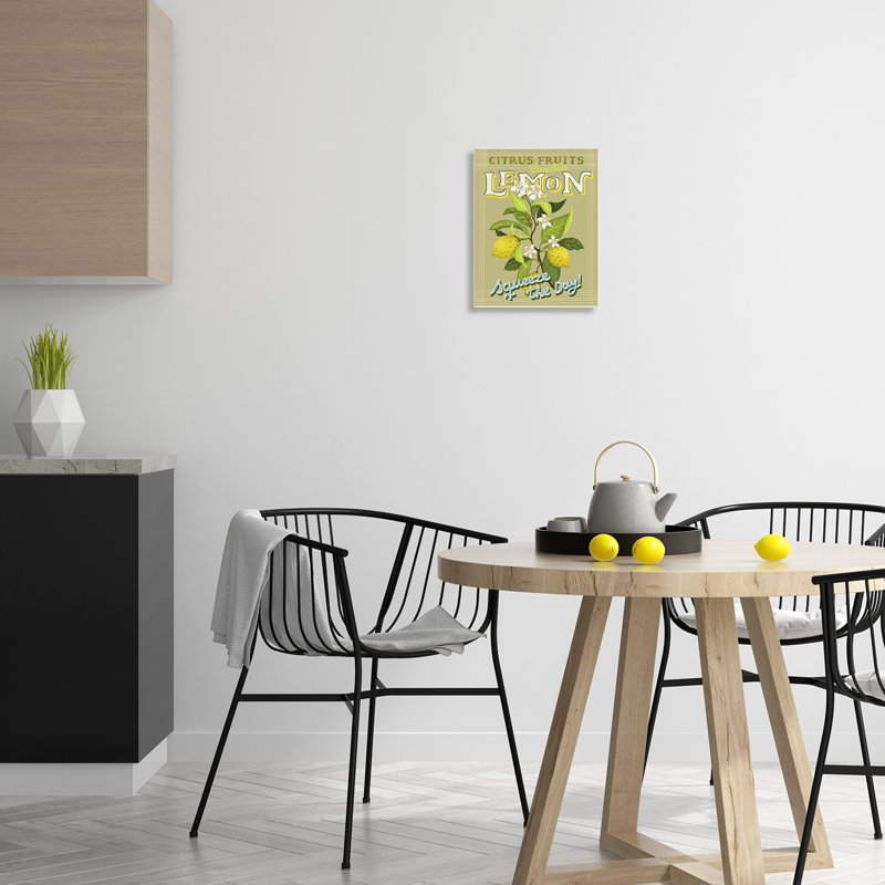 Citron vintage «Squeeze» par Andrea Jasid Grassi, H 15 po x l 10 po x P 0,5 po, Plaque murale