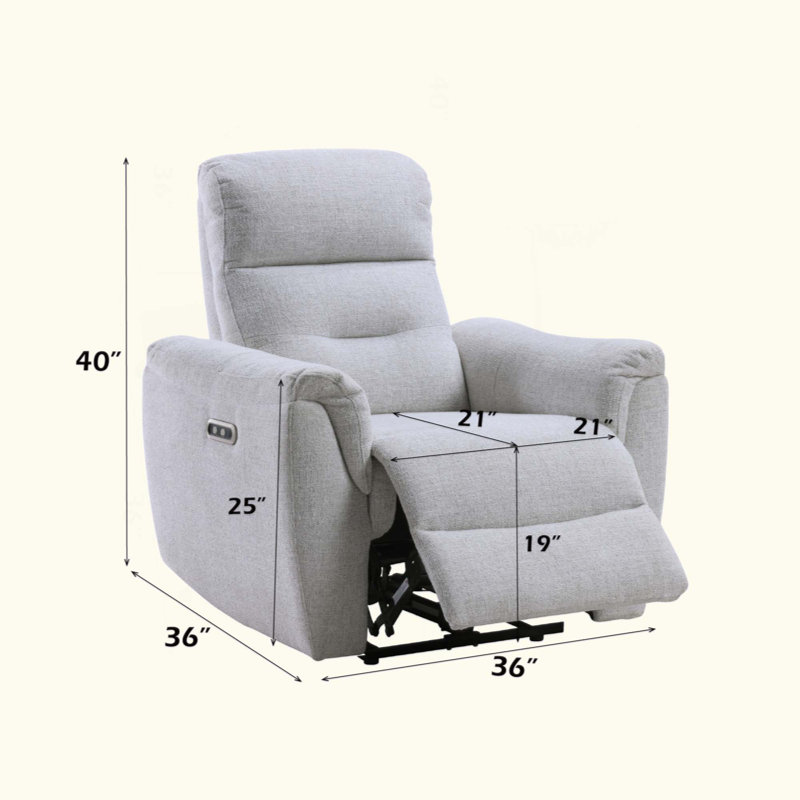 Chenille Power Motion Recliner W/USB Port