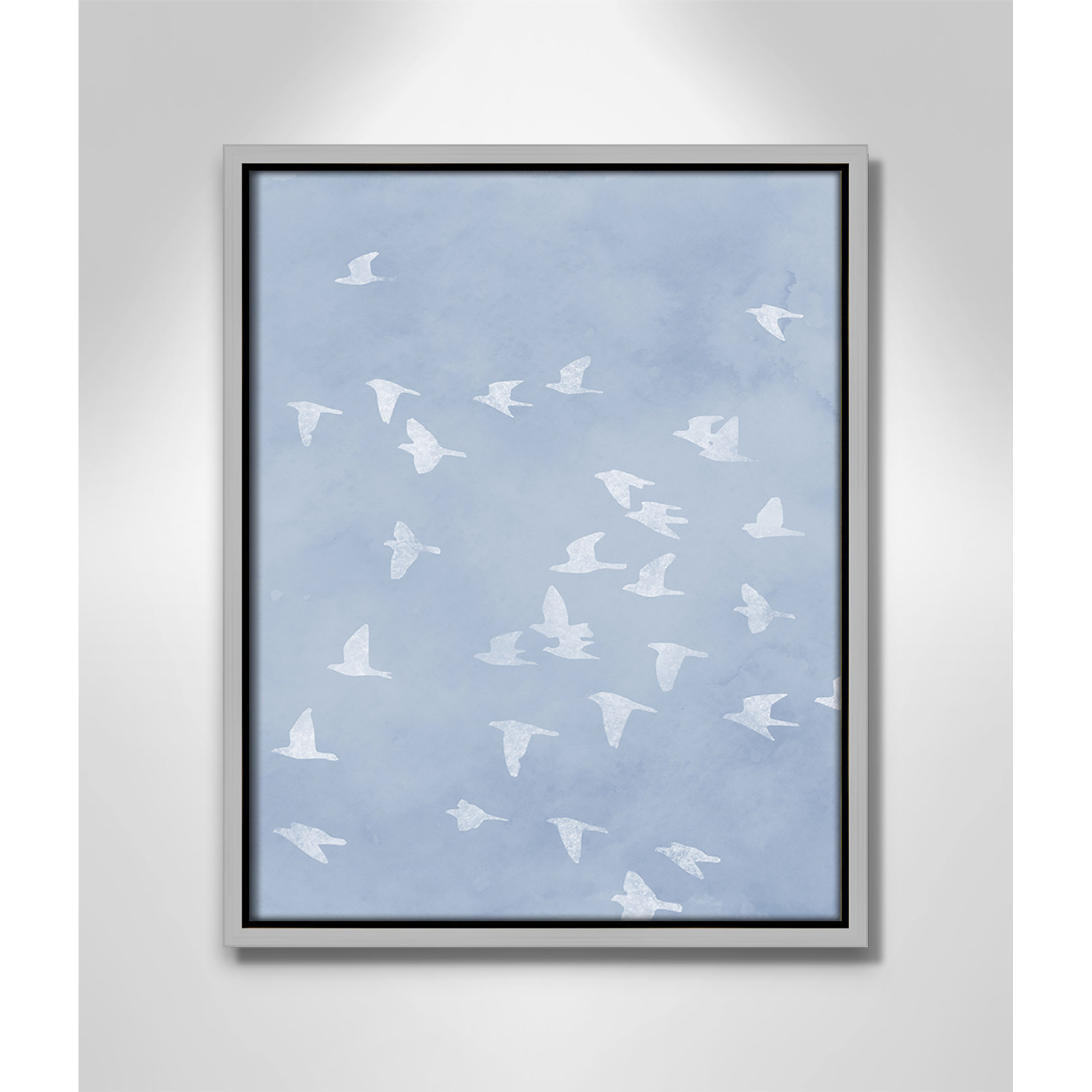 Flying Friends Print by Marcus Prime, Silver Floater, 12.5'' W x 15.5'' H