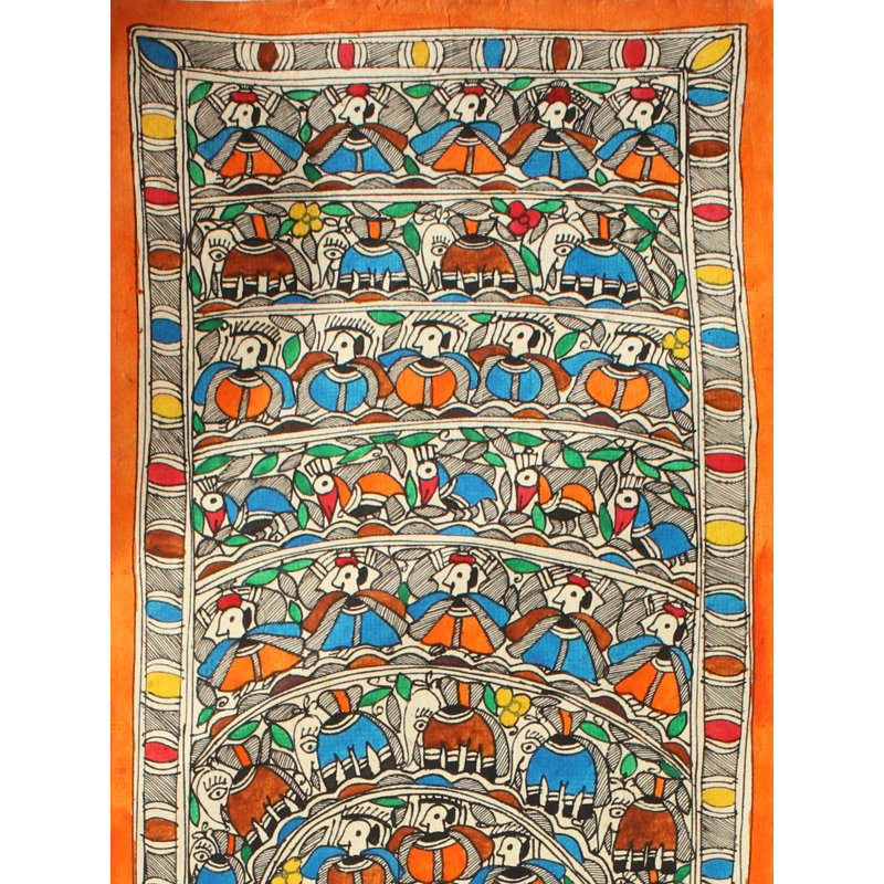 Art mandala | Peinture Madhubani | Couleurs naturelles sur papier fait à la main