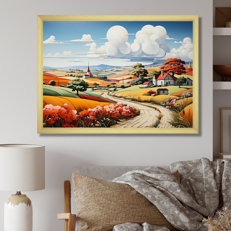 «Tarquility In The Countryside», reproduction sur toile, H 12 po x l 20 po x P 1 po, Cadre doré simple