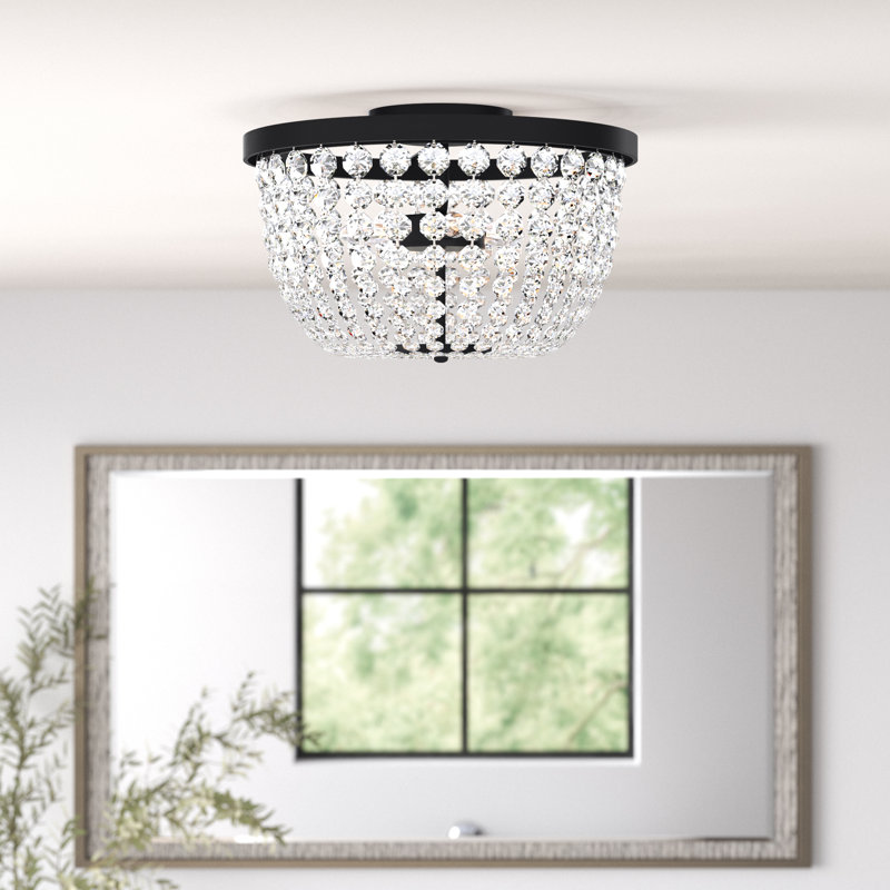 Malden 3 - Light Unique/Statement Urn Flush Mount, Black, 8.5" H x 13" W x 13" D