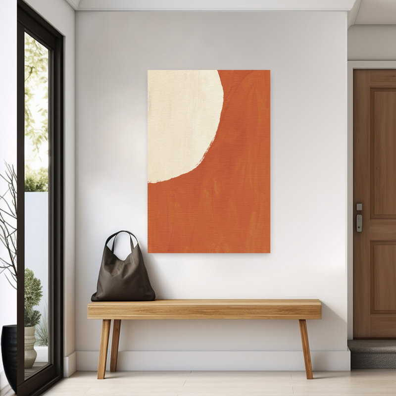 Art mural minimaliste en terre cuite, courbes abstraites géométriques, paysage naturel, 60" H x 40" W