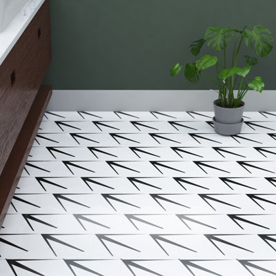 Trident 9" x 10" Porcelain Patterned Wall & Floor Tile
